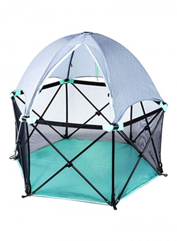 Pop N Play Deluxe Ultimate Play Yard - Grey/Blue/Black
