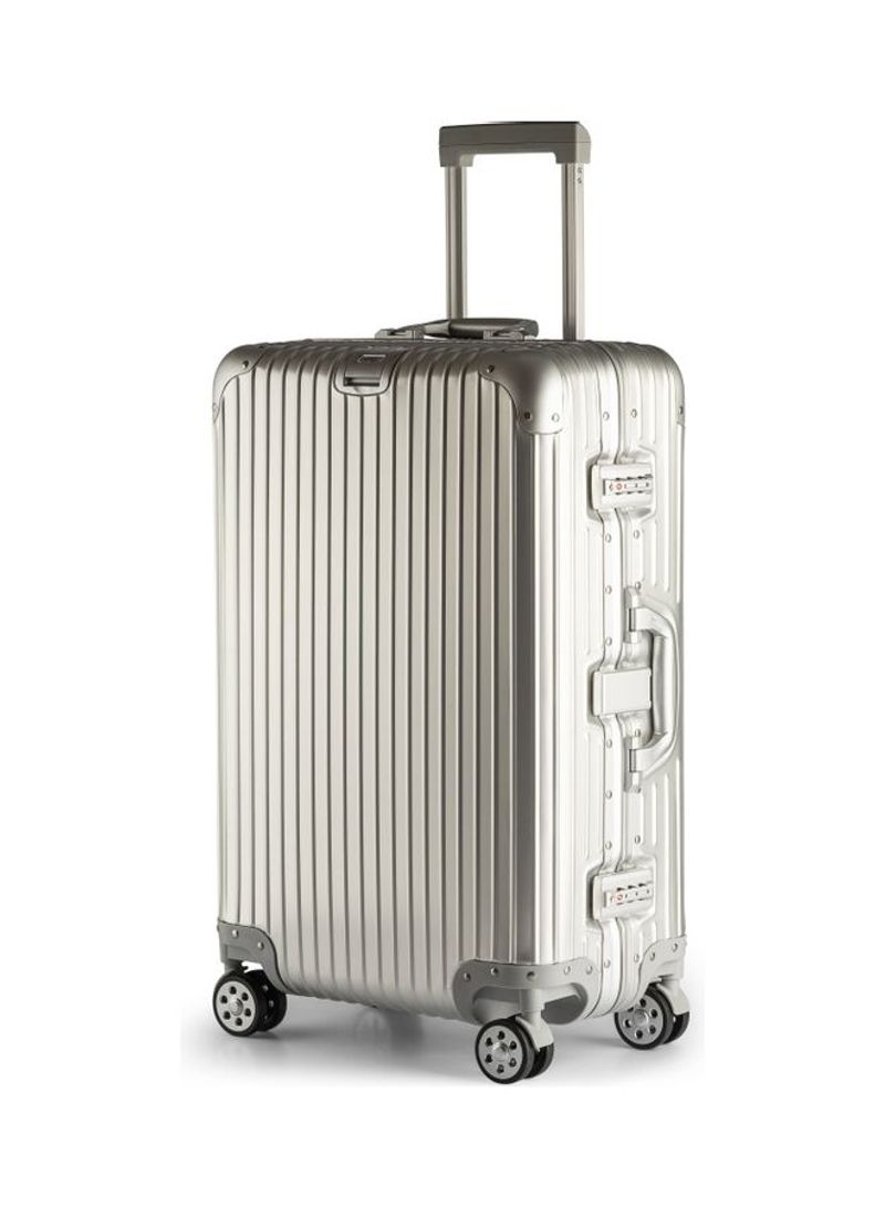 Ultra-Light Expandable 4 Spinner Wheels Hardside Luggage Trolley Silver