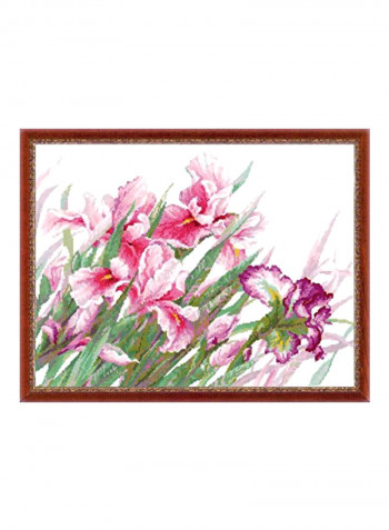 Counted Cross Stitch Kit Pink/Green/Purple