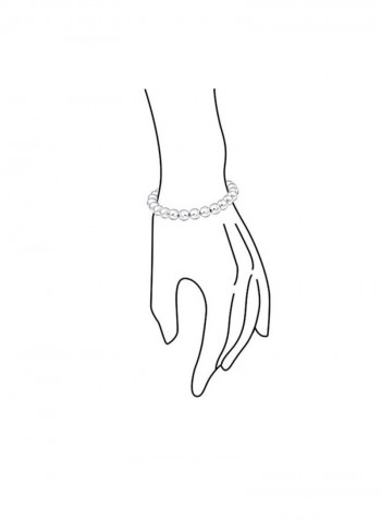 Simple Basic Round 0.925 Sterling Silver Bead Ball Strand Bracelet