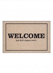 Welcome Just Don't Expect Much Doormat Beige/Black 27x18x0.2inch