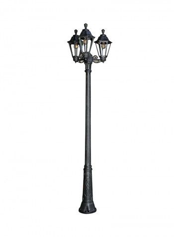 Triple Head Outdoor Floor Lamp Black 640x2500millimeter