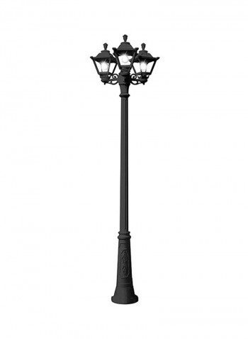 Triple Head Outdoor Floor Lamp Black 770x2430millimeter