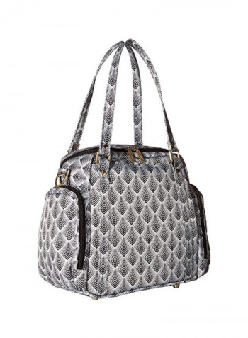 Breast Pump Tote Bag Black/White