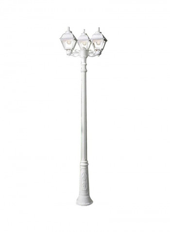 Triple Head Outdoor Floor Lamp White 770X2450millimeter