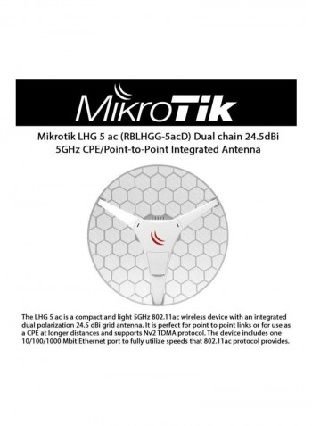 Point To Point Integrated Antenna White