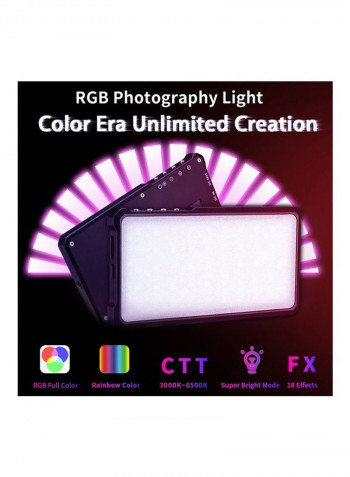 6-Mode Portable LED Video Light with Built-in Battery Multicolour