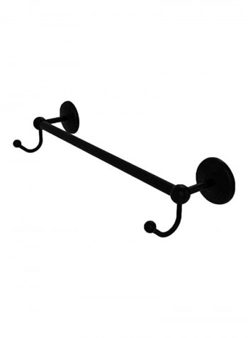 Integrated Hooks Towel Bar Black 36inch