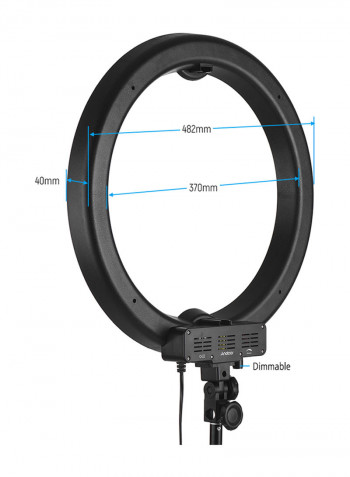 7-Piece Dimmable Photography Ring Fill Light Kit 18inch Black