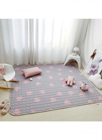 Cute Heart Shape Waterproof Carpet Grey/Pink 80X190centimeter