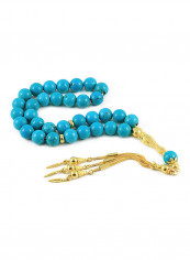 Turquoise Prayer Beads With Sterling Silver Components