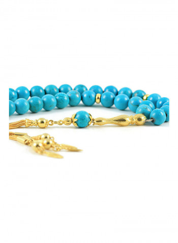 Turquoise Prayer Beads With Sterling Silver Components