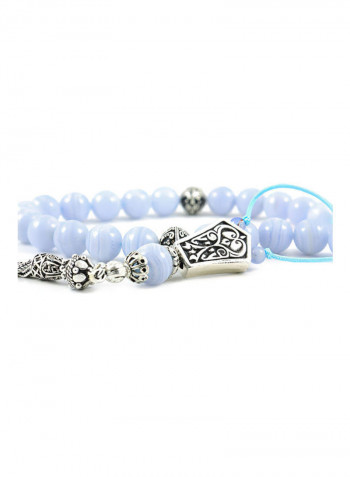 Blue Chalcedony Worry Beads with Sterling Silver components