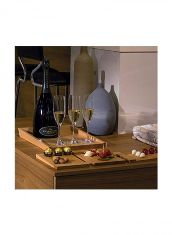 Double-Sided Serving Tray And Cutting Board Beige 19.6x5.9x1.18inch