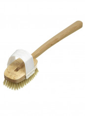 Luxury Beechwood Body Scrubbing Exfoliating Shower Brush Beige