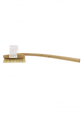Luxury Beechwood Body Scrubbing Exfoliating Shower Brush Beige