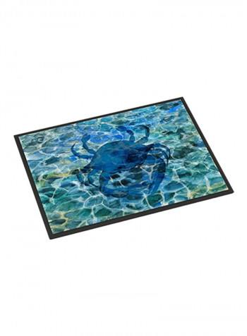 Crab Under Water Doormat Blue 18x27x0.25inch