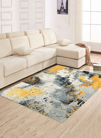 Abstract Pattern Creative Design Soft Mat Grey/Yellow 120X160centimeter