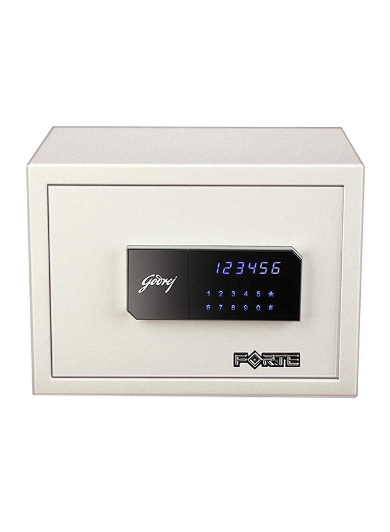 Forte Safe With Electronic Lock White 25x35x25.4centimeter