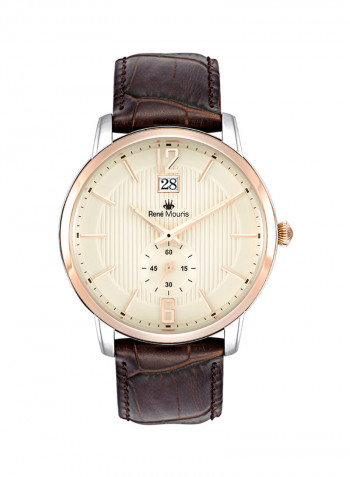 Men's Executive Leather Analog Quartz Wrist Watch R4-80101RM4