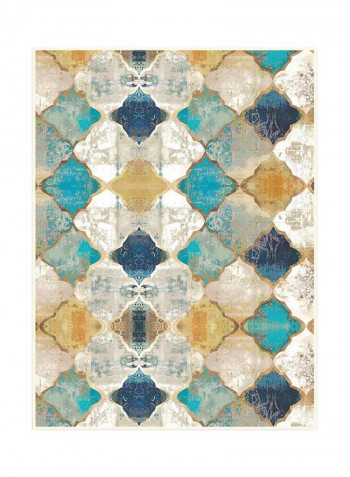 Geometric Moroccan Ethnic Carpet Floor Mat Multicolour 120 x 160cm