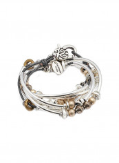 Silver Plated Beaded Wrap Bracelet