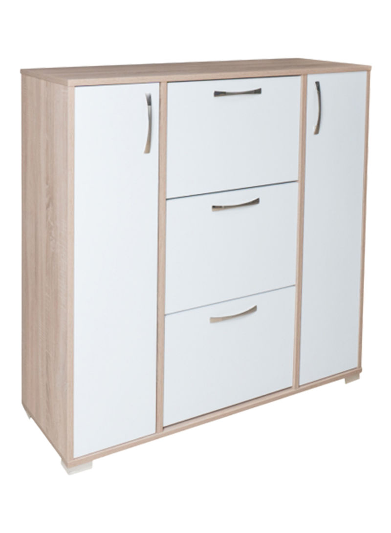 3-Drawer And 2-Door Shoe Cabinet Multicolour 112 x 114 x 40centimeter
