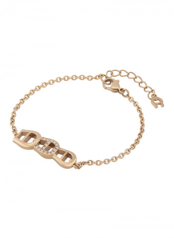 Crystal Studded A Logo Designed Chain Bracelet