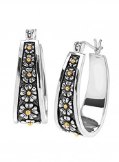 925 Sterling Silver 14K Gold Plated Hoop Earrings