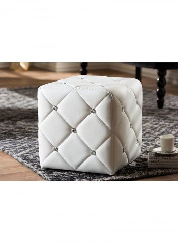 Modern Cube Designed Ottoman White 45x45x45centimeter