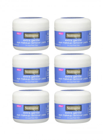 Pack Of 6 Eye Extra Gentle Makeup Remover Pads White