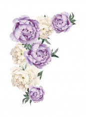 Romantic Flowers Wall Sticker Purple/White 60 X 90cm