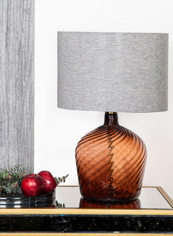 Handmade Table Lamp Featuring Glasswork Maple Brown 53cm