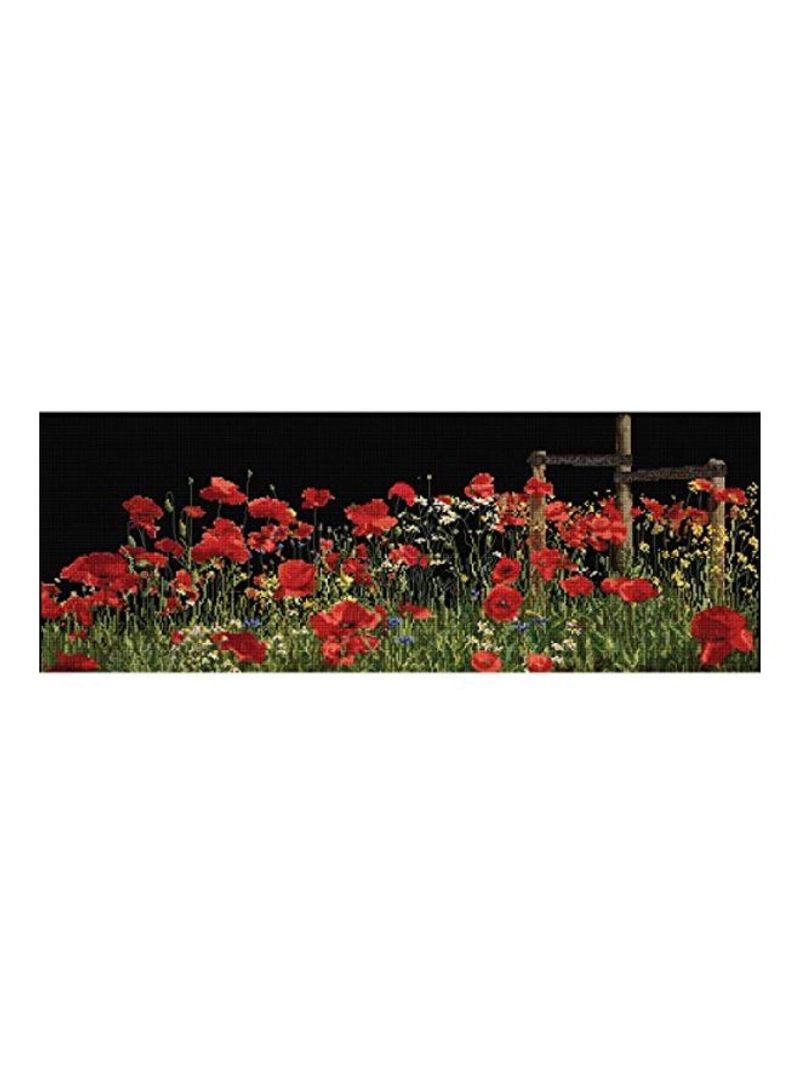Poppies Counted Cross Stitch Kit Red/Green/Black