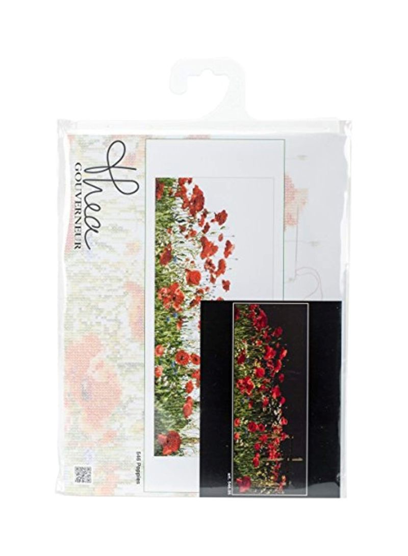Poppies Counted Cross Stitch Kit Red/Green/White