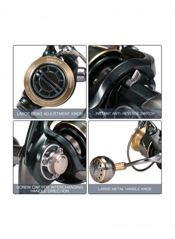 800-5000 Series Spinning Fishing Reel With Case 14x13.5x9.5cm