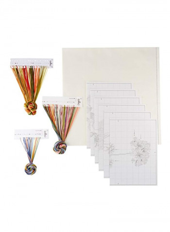 Pack Of 6 Cross Stitch Kit أحمر / أزرق / أخضر