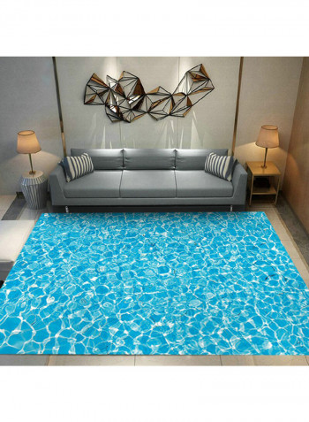 3D Printed Wear-Resistant Soft Carpet Blue/White 120X160centimeter