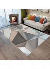 Anti-Skidding Geometric Pattern Floor Mat Multicolour 120x160centimeter