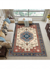 Floral Print Living Room Carpet Multicolour 120x160centimeter