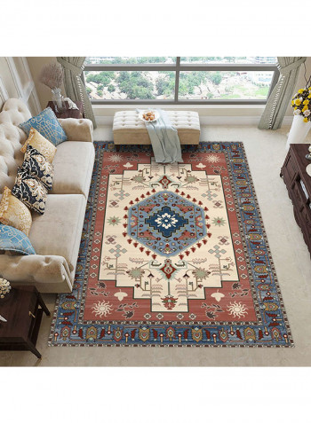 Floral Print Living Room Carpet Multicolour 120x160centimeter