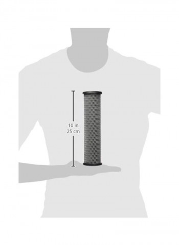 12-Piece Carbon Water Filter Black/White 10x2.5inch