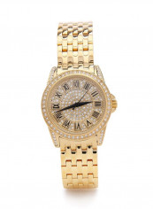 Women's 22K Gold Plated With Crystal Analog Watch P-21850