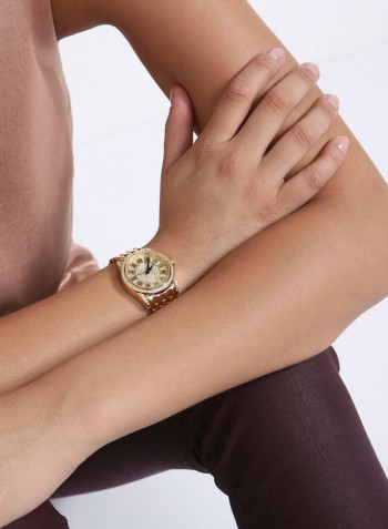 Women's 22K Gold Plated With Crystal Analog Watch P-21850