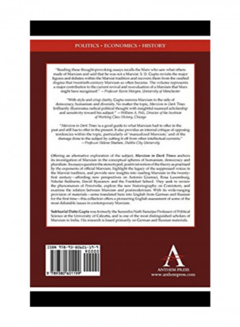 Marxism In Dark Times: Select Essays For The New Century (Anthem Press India) Hardcover