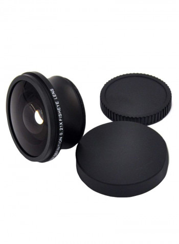 HD Fisheye Lens For Canon Camera Black