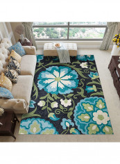 Flowers Pattern Rectangular Floor Carpet Multicolour 120x160centimeter