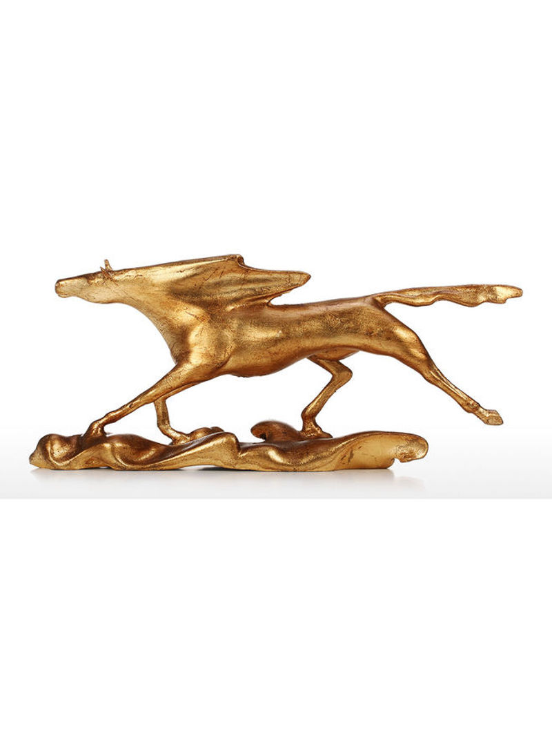 Wild Galloping Horse Statue Gold 29x13x7cm