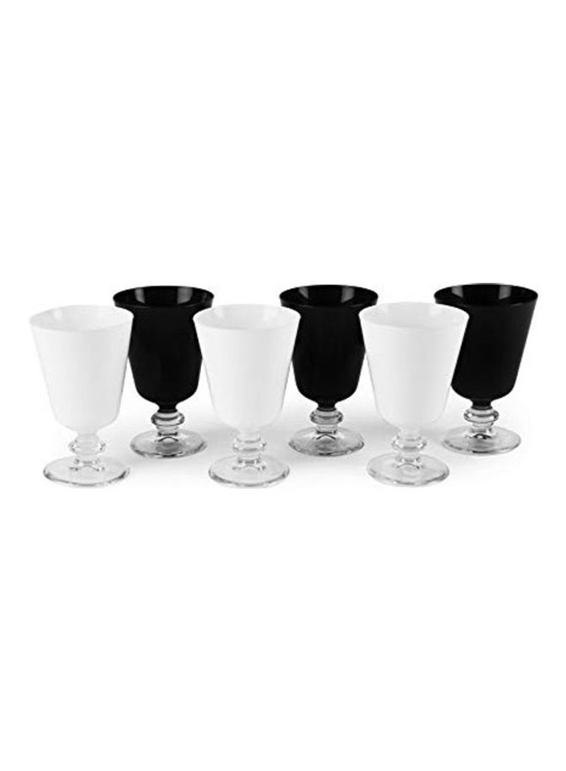 6-Piece Beverage Glass Set White/Black
