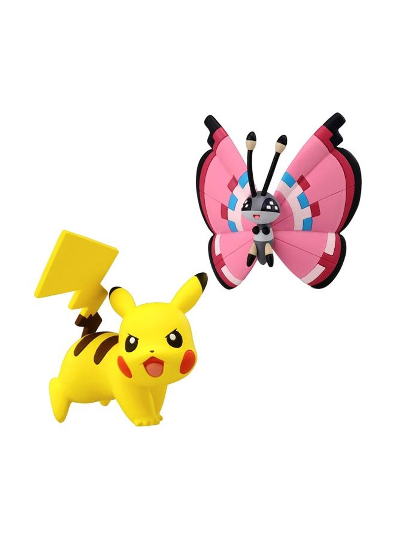 Set Of 2 Pikachu And Vivillion Figures T18078 2inch
